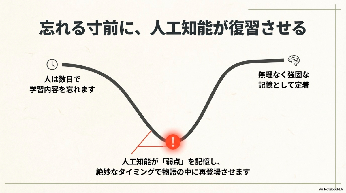 忘れる寸前の絶妙なタイミングで人工知能が復習させる記憶定着の仕組み