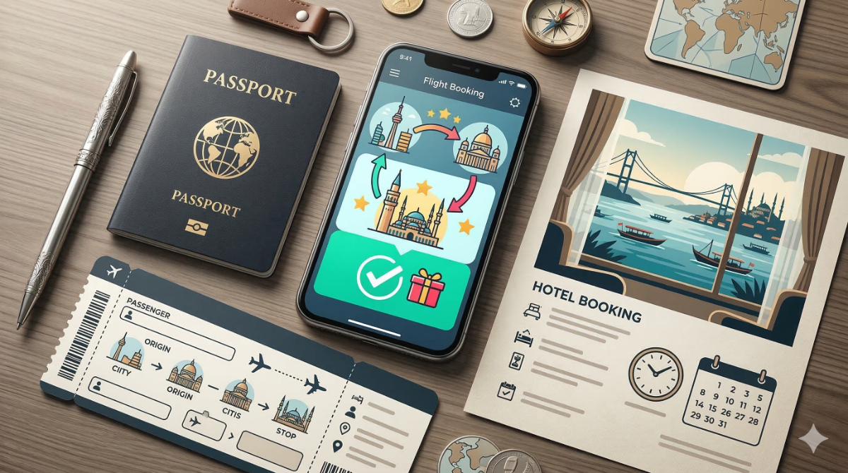 ストップオーバーを活用しながら旅行を計画しているイメージ