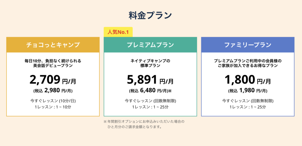 料金プランとそれぞれの特徴