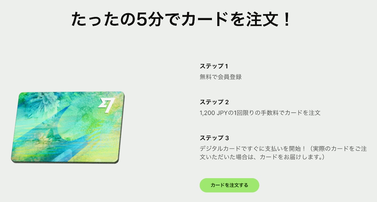Wiseデビットカードの作り方の手順