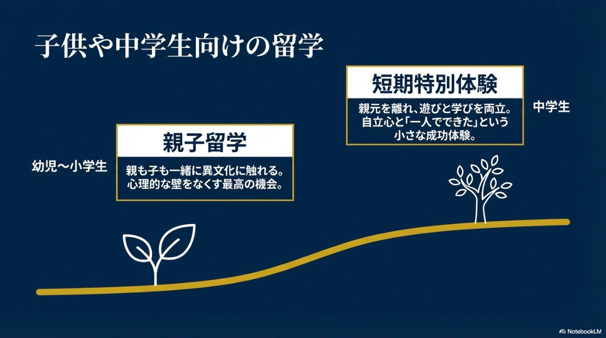 子供や中学生向けの留学の特徴