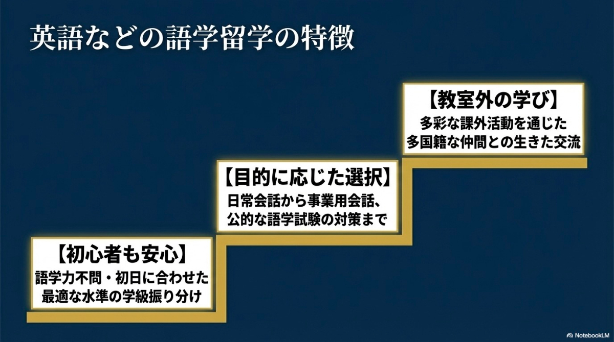 英語などの語学留学の特徴
