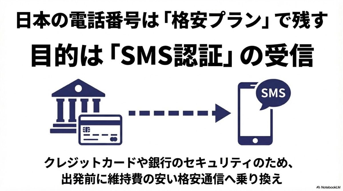 クレジットカードや銀行のセキュリティに必要なSMS認証を受信するため、日本の電話番号を格安プランへ乗り換えて残す方法