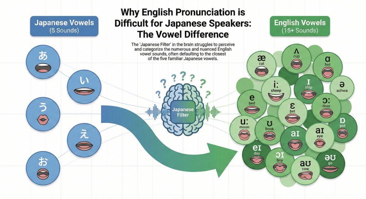 母音における日本語と英語の違い