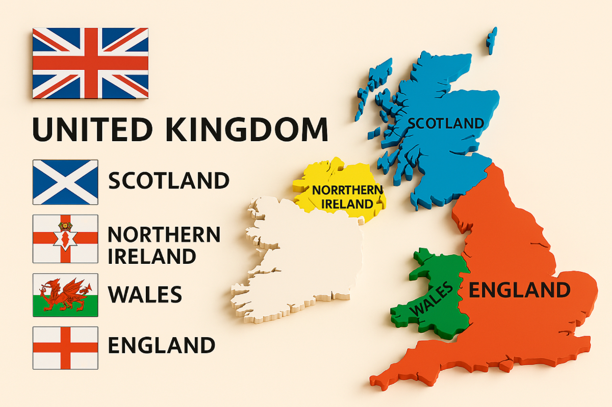 イギリスは4つの国から成る連合王国