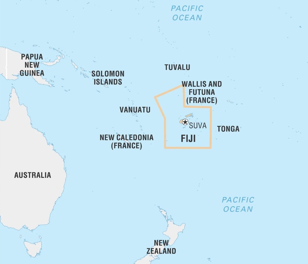 フィジーの地図　Britannica