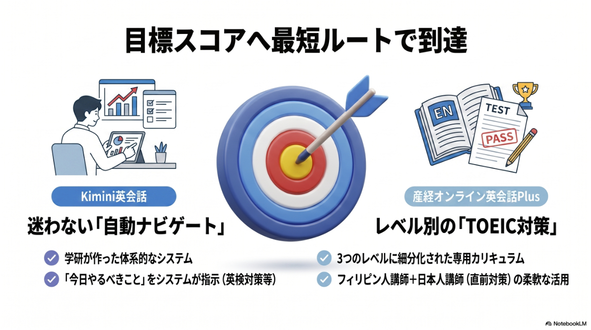 学研のシステムで英検対策に強いKimini英会話とレベル別TOEIC対策ができる産経オンライン英会話Plusの特徴