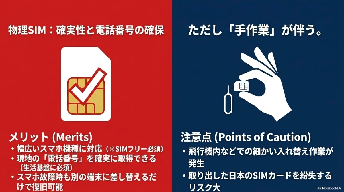 物理的なSIMカードの特徴と注意点