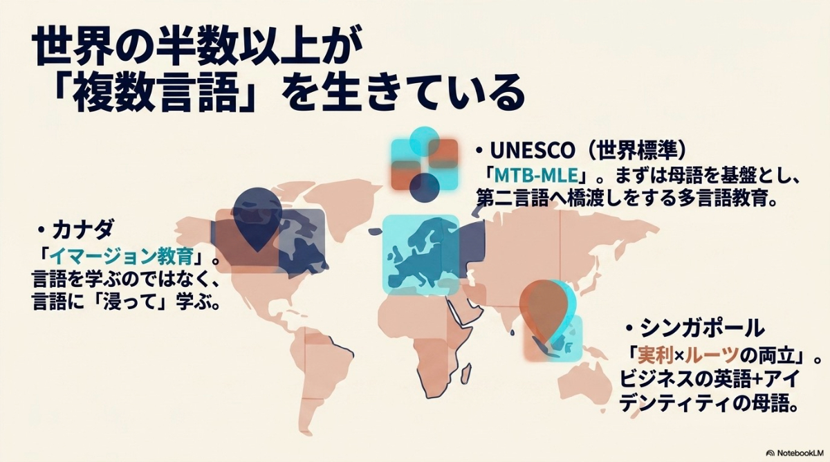 ユネスコ、カナダ、シンガポールにおける多言語教育の事例と特徴
