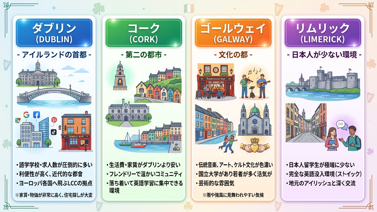 アイルランドにおける主要都市の特徴スライド