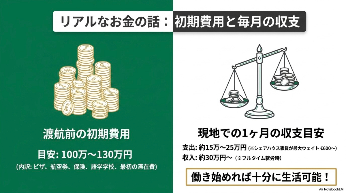 アイルランドワーホリの初期費用の目安と現地での1ヶ月の収支バランス