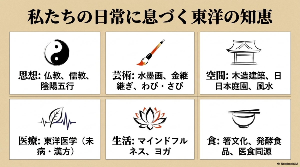 思想、芸術、空間、生活、食など、現代の日常に息づく東洋の知恵一覧
