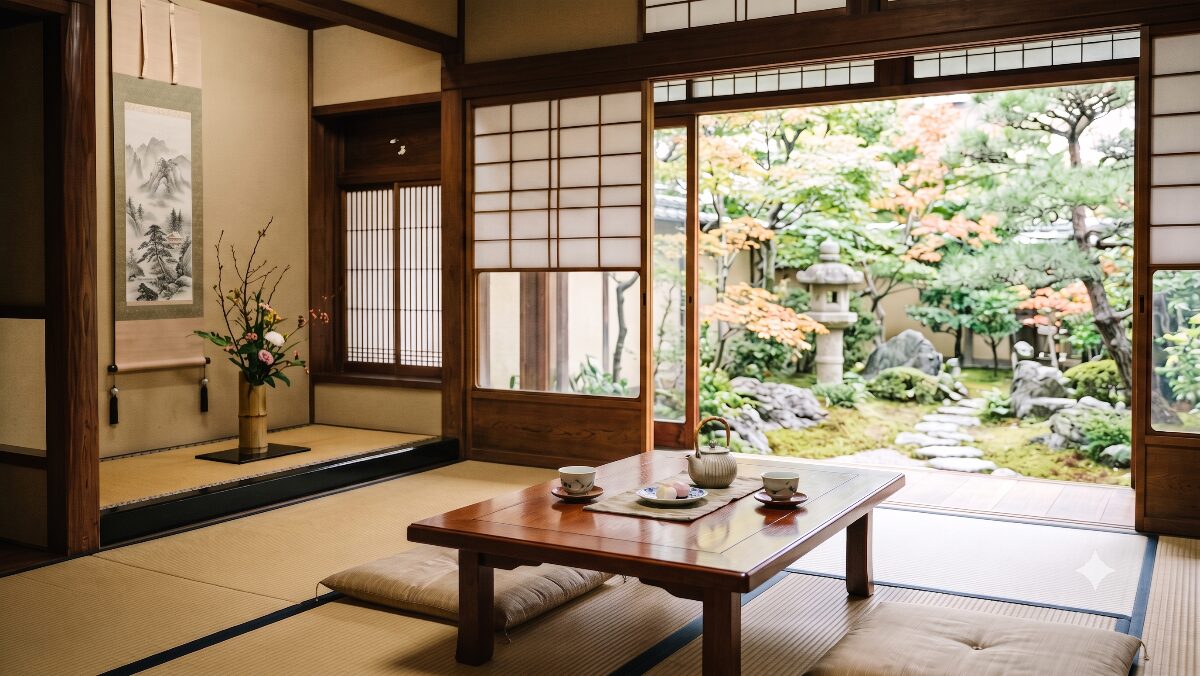 日本文化が根付いた伝統的な旅館の風景