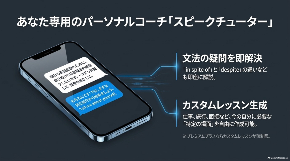 スピークチューターを使った英語面接練習やカスタムレッスンの活用例