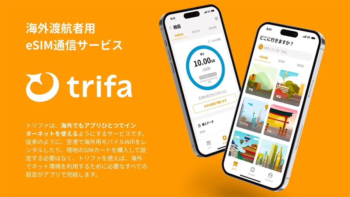 トリファeSIMの料金比較と評判・使い方