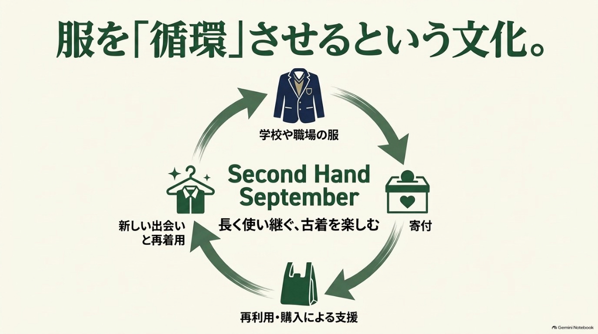 古着の再利用や寄付など、服を長く使い継いで循環させるイギリスの文化