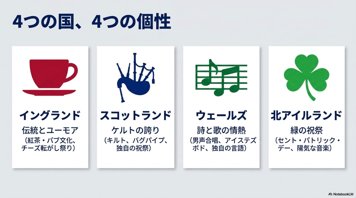 イングランド、スコットランド、ウェールズ、北アイルランドにおける文化やアイデンティティ