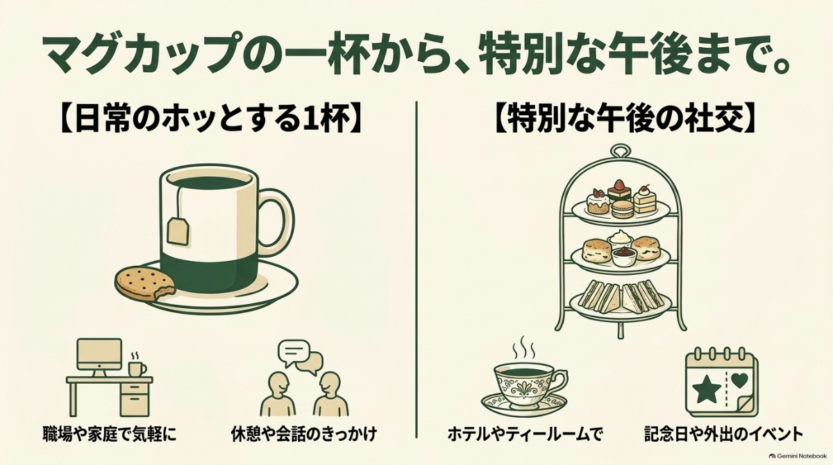 日常の1杯から午後のアフタヌーンティーまで、イギリスの多様な紅茶文化